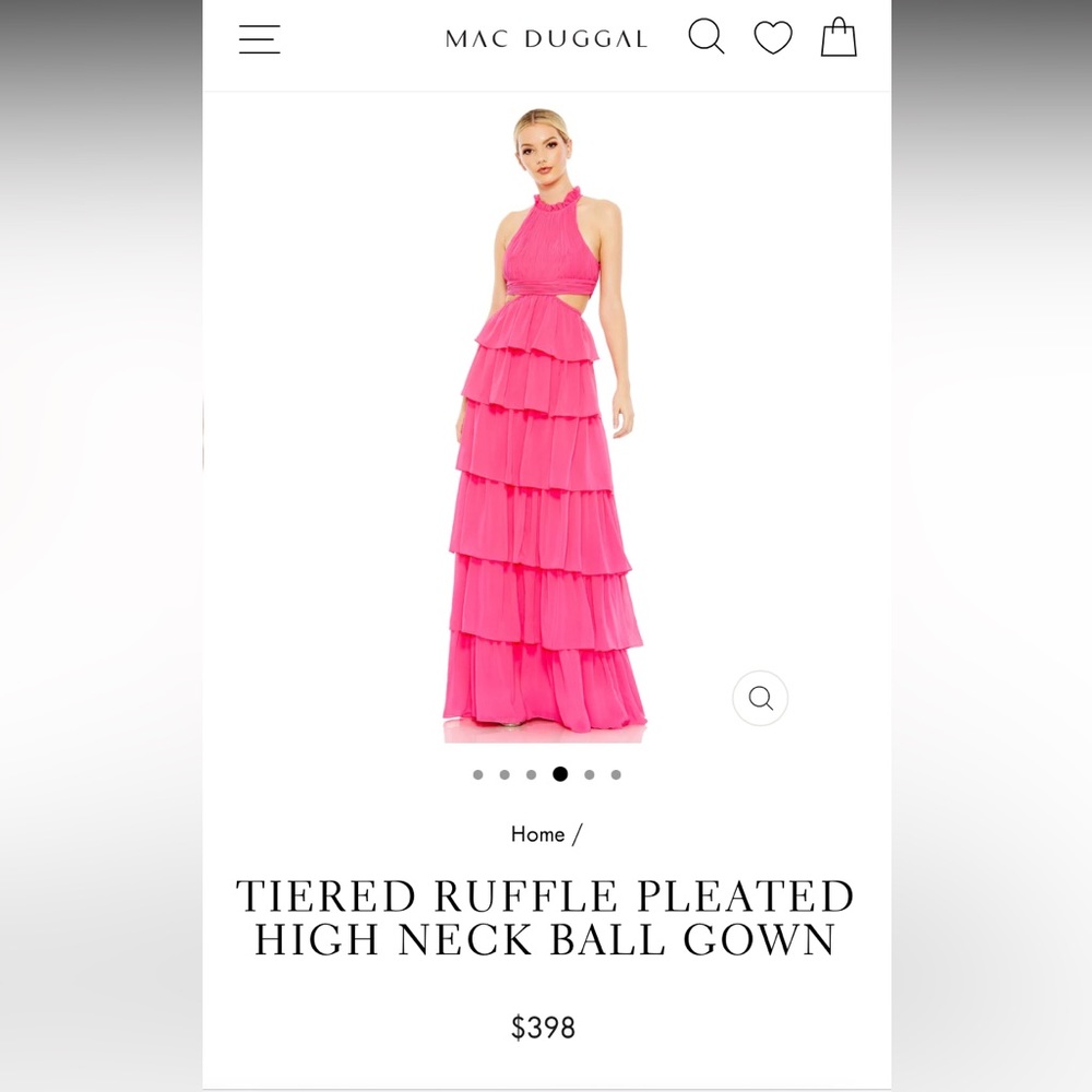 Pleated mac duggal dress- wedding, prom dress